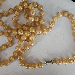 Vintage Necklace Lot of 4 1960s Mod, Japan White Confetti, Orange Hong Kong