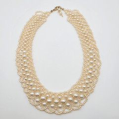 Faux Pearl Collar RBG Style Professional Old Style Elegance Necklace 18 Inch