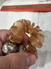 Vintage Necklace Chunky Coconut Shell Beads Glass Plastic Metal