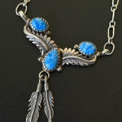 Vintage Sterling Denim Lapis Necklace Signed D | 19’