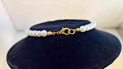 Necklace Elegant Vintage-Style Faux Pearl & Rhinestone Gold Tone Lobster Clasp