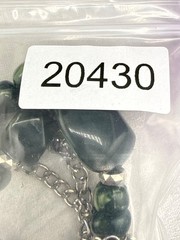 Green Necklace and Multiple Pair of Pierced Earrings 18”