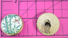 Toshikane Arita Japan porcelain Bamboo clip on earrings vintage bird vintage VGC