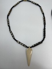 Vintage Tribal Style Horn & Bone Pendant Bead Necklaces – Set of 2 – 18.5”/19”