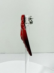 VTG Red Acrylic Resin Sculptural Abstract Modernist Earrings Pin Back Closure