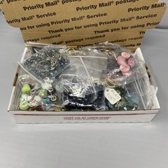 Glass Bead Jewelry Craft Repair Lot 2.7 lbs Multicolor Assorted Shapes Sizes