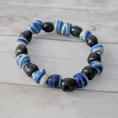 Vintage Bracelet Bangle – Blue, Black, Off-White