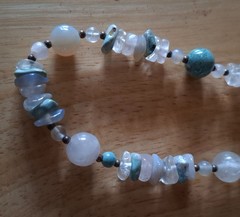 Vintage Jewelry Gemstones Alternating Smooth Beads & Irregular Chips Necklace