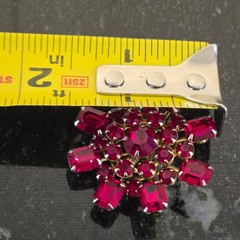 Vintage CZECH Garnet Glass Brooch Sparkling Bohemian rhinestones red Jewelry
