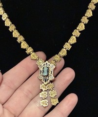 VICTORIAN GOLD Filled Book Chain Hard Stone CAMEO NECKLACE