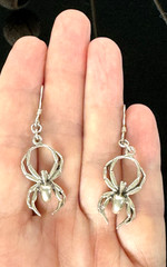 Vintage Sterling Silver 925 Spider Earrings Gothic Halloween Arachnid Studs