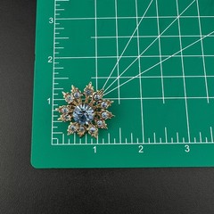 Vintage Rhinestone Brooch Lot Snowflake Star Flower Gold Silver Tone Blue Stones