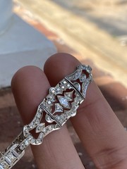 Art Deco 950 Platinum Marquise Diamond Bracelet