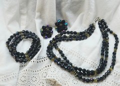 Vtg AB – West Germany Earrings & Matching Necklace/Bracelet READ DESCRIPTION