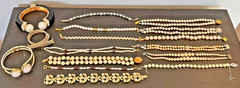 Lot 16 Vintage Now Simulated Faux Pearl Bracelets 2 Napier 1 Coro 2 Patented