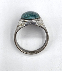 Vintage Clark & Coombs Chrysocolla Sterling Ring Size 11.75 Southwestern Theme