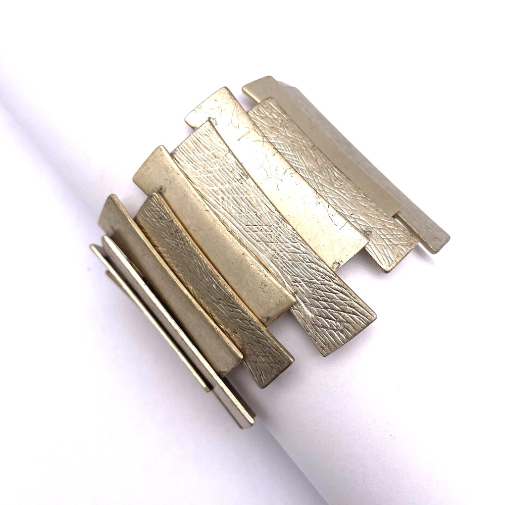 Kiam Family Vintage Stretchable Cuff Bracelet Gold Tone