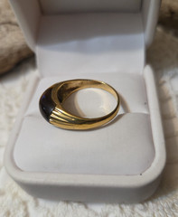Vtg Signed Uncas Tiger’s Eye Ring 14K GE Gold Electroplate Sz 9 Boho Ring W66