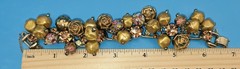 VINTAGE JULIANA (D&E) GOLD FUN BEADED RHINESTONE 5-LINK BRACELET