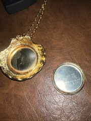 Revlon Intimate Gold Scalloped Shell Locket Vintage Solid Perfume Pendant Empty