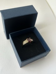 Vintage Red Cubic Zirconia Ring Gold Plated Womens Size 8.5