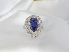 Sterling Silver 925 Simulated Tanzanite Large Ross Simons Ring Size 6