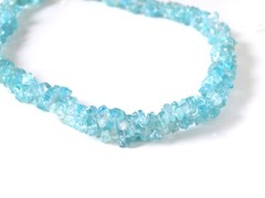 New Natural Raw Paraiba Apatite Chip Bead Sterling Silver 925 Necklace
