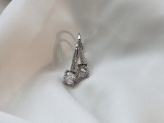 ​JCM Sterling Silver 925 Cubic Zirconia Round Leverback Drop Earrings