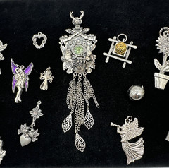 Vintage Now LOT 14 Silver Tone Pewter Pendants Charms Craft Wear Jewelry