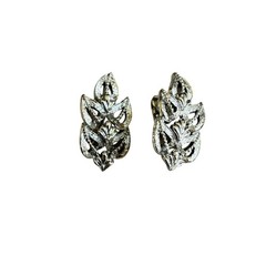 Vintage Coro silver clip on earrings classic Mid Century jewelry career dressy