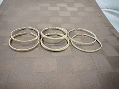 Vintage Gold Tone Large Hoop Earrings MultiPack – Lot of 3 Pairs