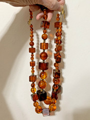 Vintage Honey Butterscotch Cognac Amber 22”long,double strand Necklace 2002grams
