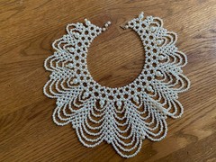 VTG Runway Pearl Collar Bib Necklace Statement Layered BOHO Choker 16”