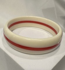 Seamless Bracelets Burnt Orange Cream And Burnt Orange Stripe Vintage