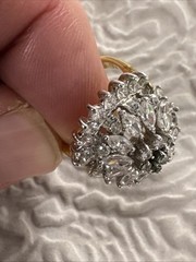 Vintage 18KT GE Gold Plated High Prong Set Cubic Zirconia Ring 8.25