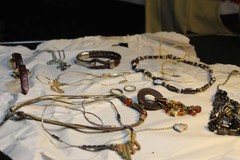 Stone leather shell vintage jewelry lot some designers too one leather sterling