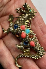 VINTAGE LA ROCO DRAGON BROOCH