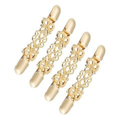 4 Pack Retro Zinc Alloy Sweater Dress Clips Cardigan Collar Clips Gold