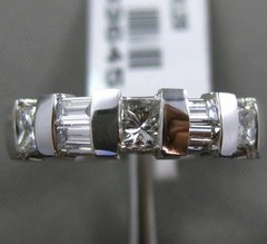 ESTATE .99CT BAGUETTE & PRINCESS DIAMOND 14KT WHITE GOLD 3D CLASSIC WEDDING RING