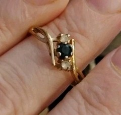 Vintage ESPO Esposito Sz 8.25 14K Gold Electroplate Pre-owned Spinel(?) Ring!
