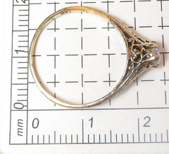 Antique Art Deco Old European Diamond Engagement 18KW Ring Sz 6.75 UK-N EGL USA