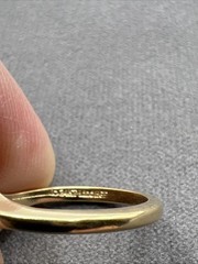 Vintage 14kt HGE Lind Ring Size 6 Yellow Gold Lavender Color Stone 2 Faux Diam