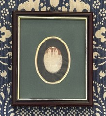 Vintage Carved Italian Shell Souvenir Cameo – The Spanish Steps, Rome – Framed