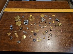 Lot Of 50 Mixed Parts Pcs France Vintage 60s Brass Stampings Findings Jewelry 7