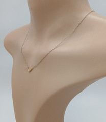 925 LATH Chevron Necklace 18in Adjustable Vermeil Gold over Sterling Silver READ