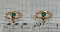 USSR Rare Vintage Original Natural Turquoise Rose Gold Ring 583 14K Kiev 1982