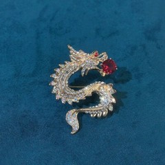 Classical Vintage Phoenix Dragon Brooch Corsage Pin for Women Suit Jewelry Gift