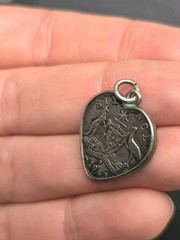 Vtg 1943 Australia Sixpence Heart Shaped Coin Charm Pendant Sweetheart Jewelry