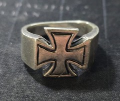 Vintage Shube Silver Maltese/Iron Cross Ring (925, Signed, 9.38g)