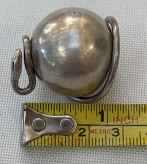 Vtg 925 Sterling Silver Large Angel Caller Harmony Bell Pendant Orb Chime 24mm